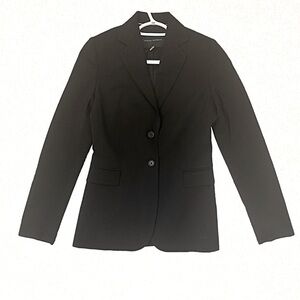 Banana Republic Wool Blend 2 Button Black Stretch Blazer